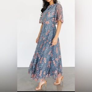 Baltic Born Blue and Pink Floral Maxi Dress